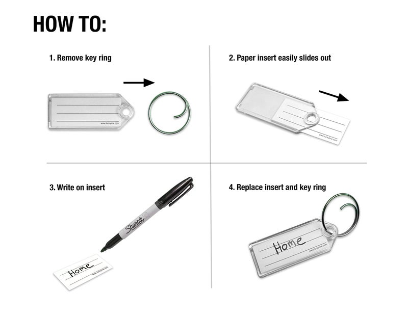 Lucky Line Key Tag with Tang Easy Key Ring, Clear, Box of 100 (1230010) - Image 4